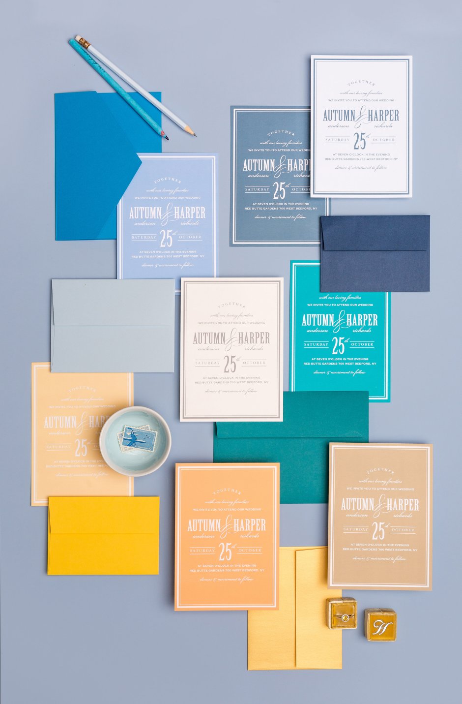 colorful wedding invitations