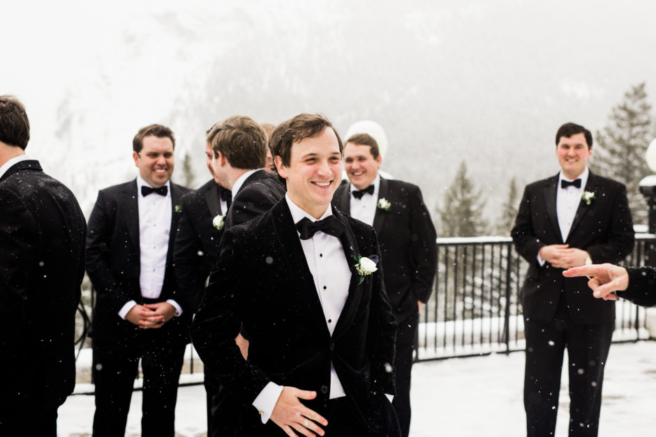 Snow Fairmont Banff Springs Wedding