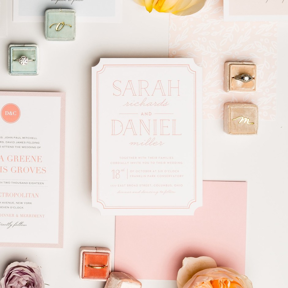 blush wedding invitations