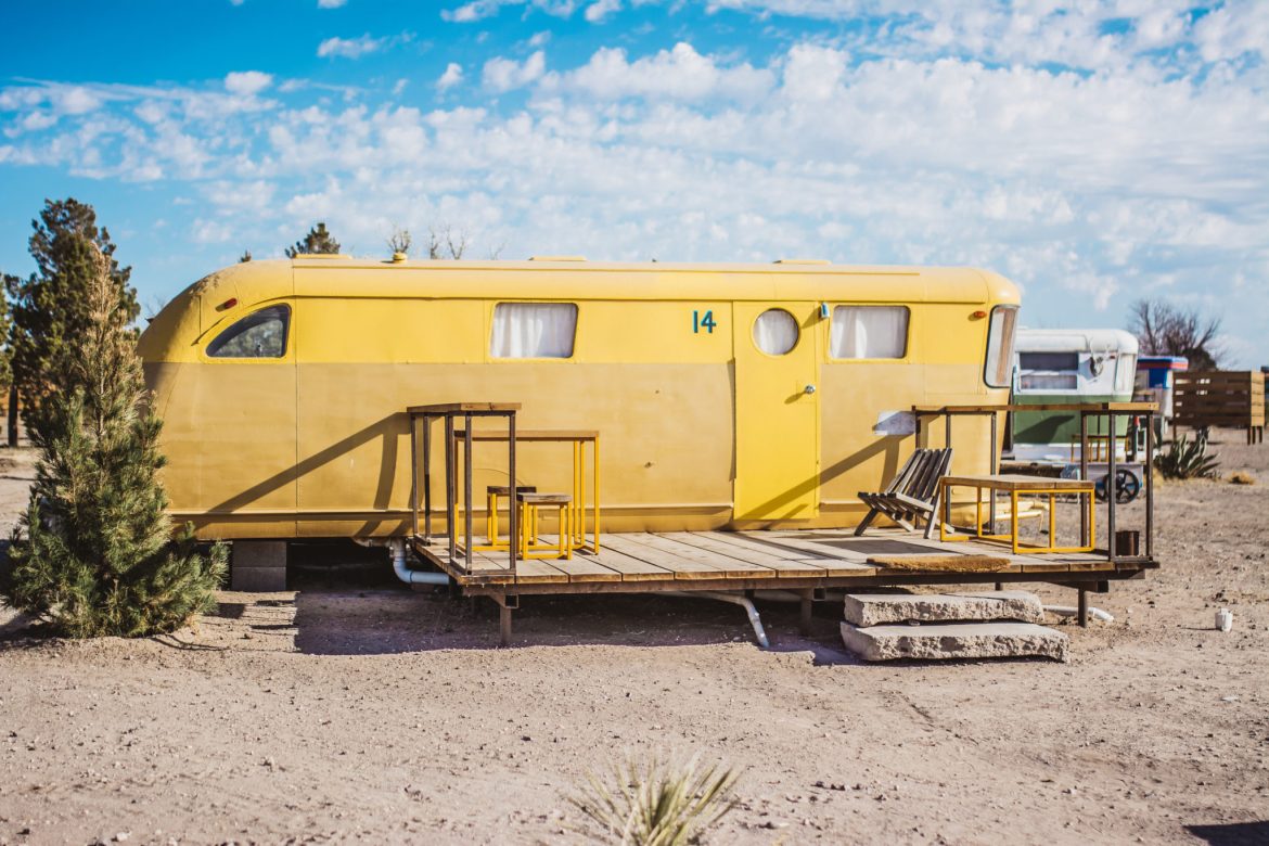 El Cosmico Marfa Yellow Trailer Beyonce