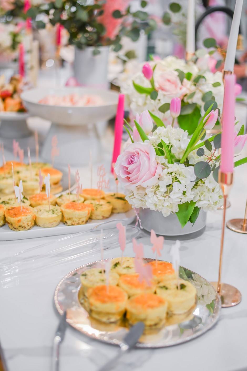 pink sprinkle candles flowers