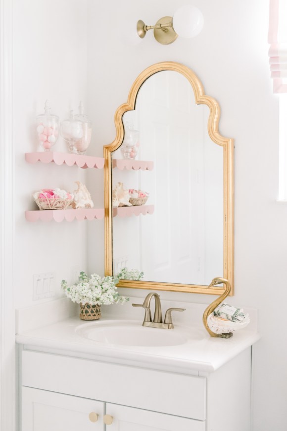 Pink Scallop Feminine Shelves