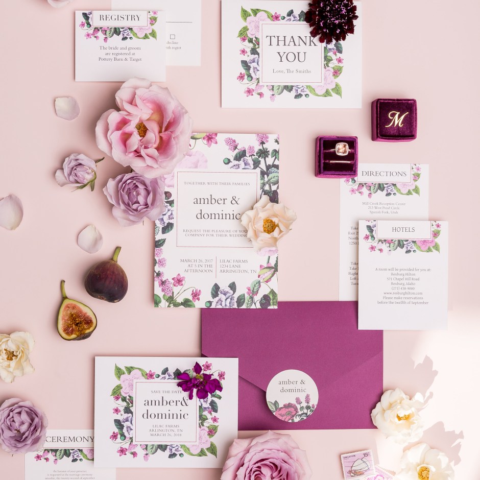 floral wedding invitations