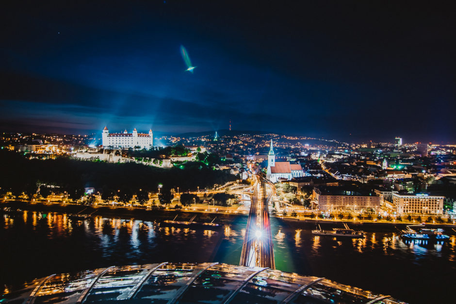 UFO Bratislava Observation Deck Night