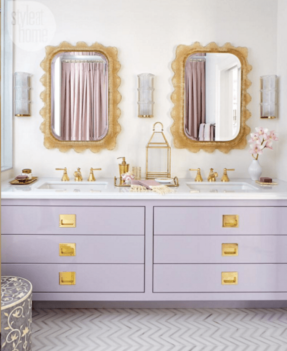 Purple vanity girls bathroom feminine