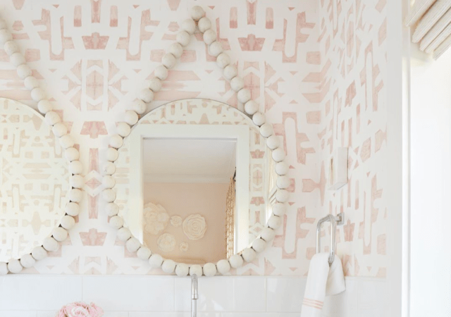 Pink Wallpaper Little Girls Bathroom Design